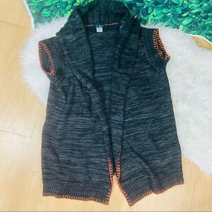 Twentyone gray and orange warm , cozy , fall & winter perfect vest / sweater L